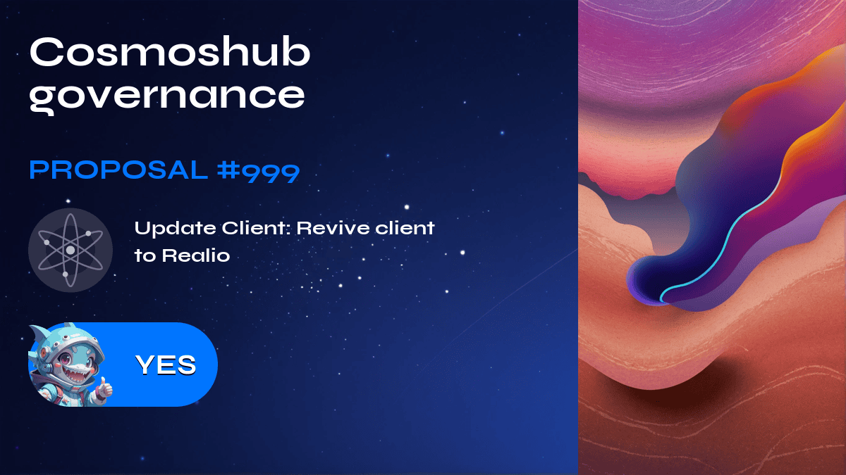 Cosmoshub governance. Proposal №999