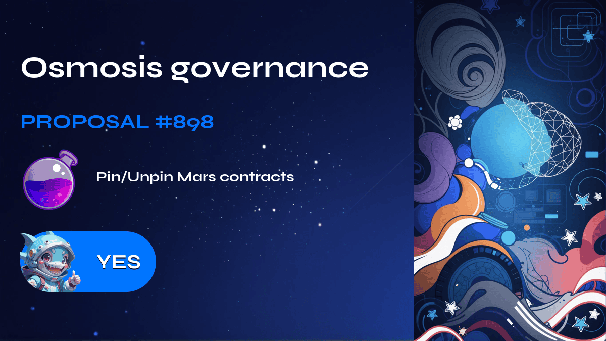 Osmosis governance. Proposal №898