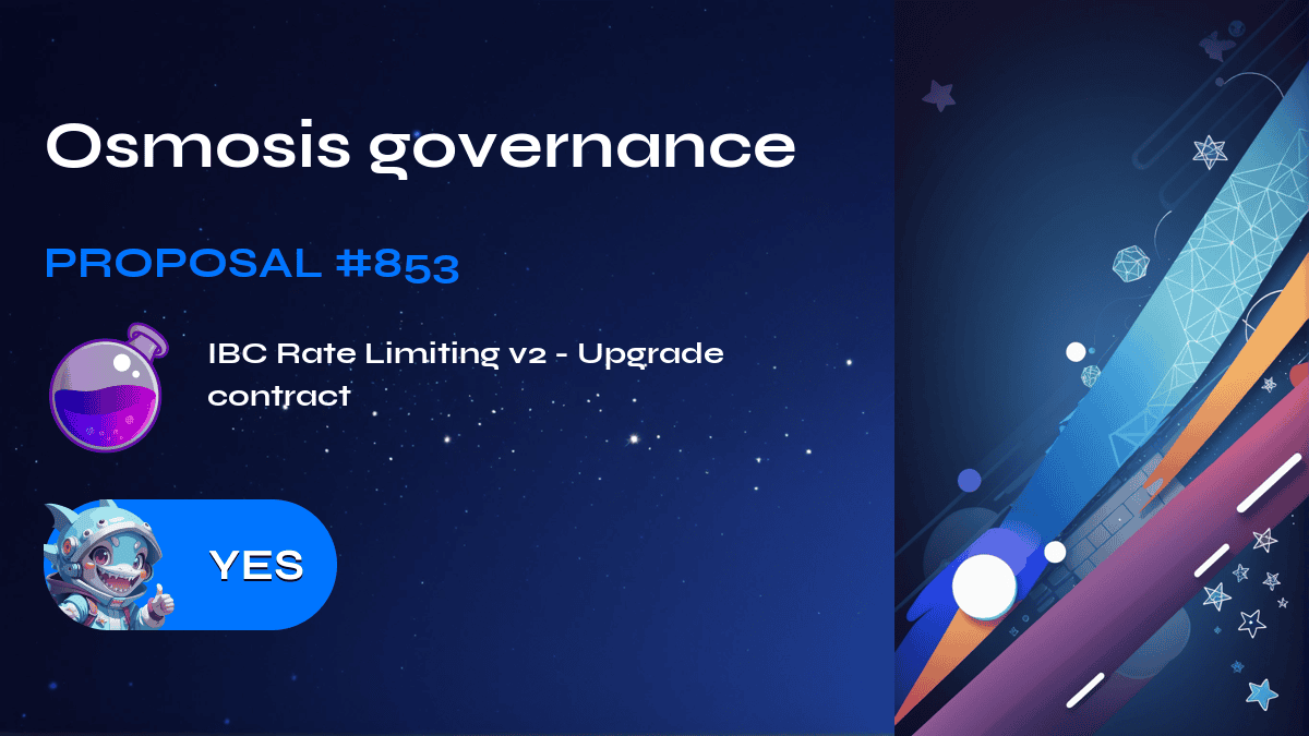 Osmosis governance. Proposal №853