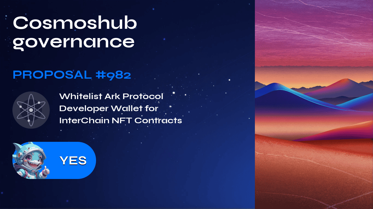 Cosmoshub governance. Proposal №982