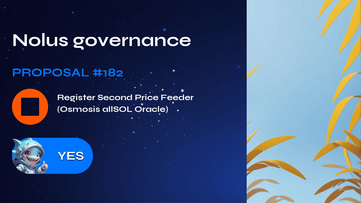 Nolus governance. Proposal №182