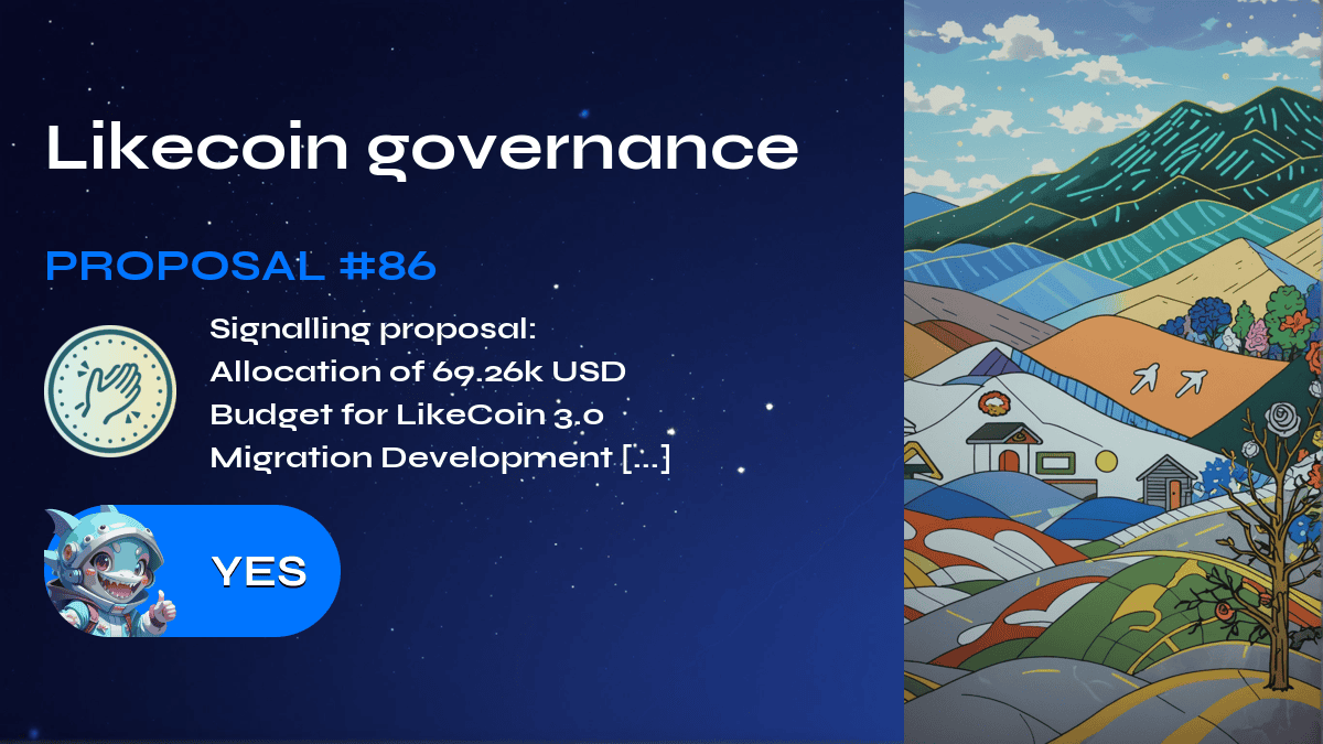 Likecoin governance. Proposal №86