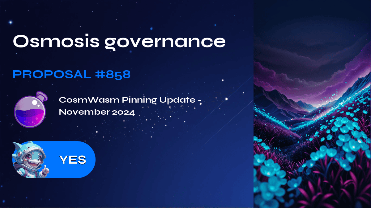 Osmosis governance. Proposal №858