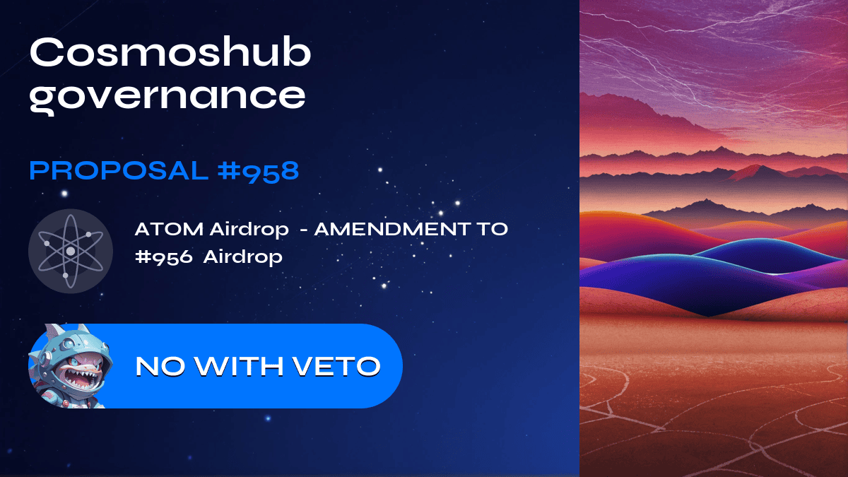Governação do Cosmoshub. Proposta №958
