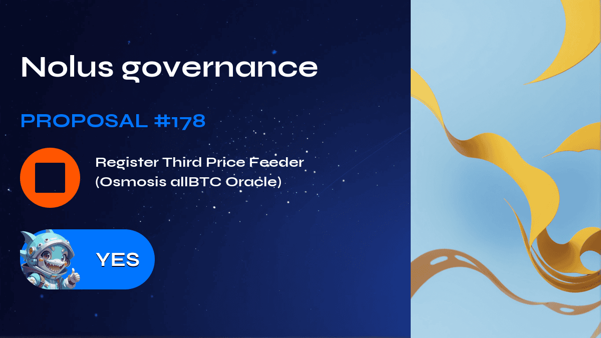 Nolus governance. Proposal №178