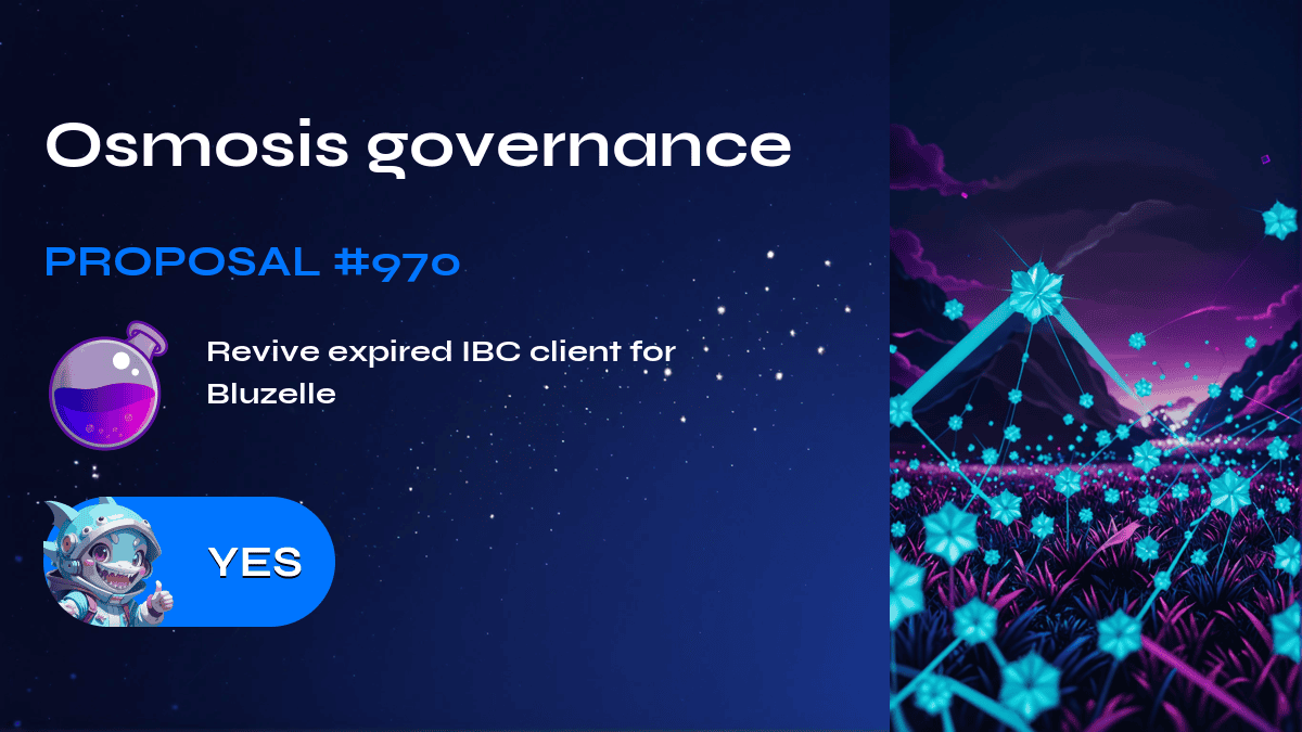 Osmosis governance. Proposal №970
