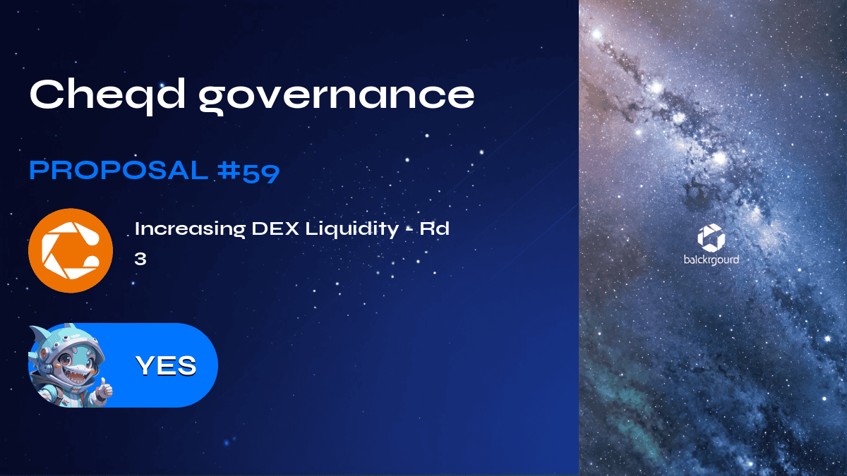 Cheqd gouvernance. Proposition №59