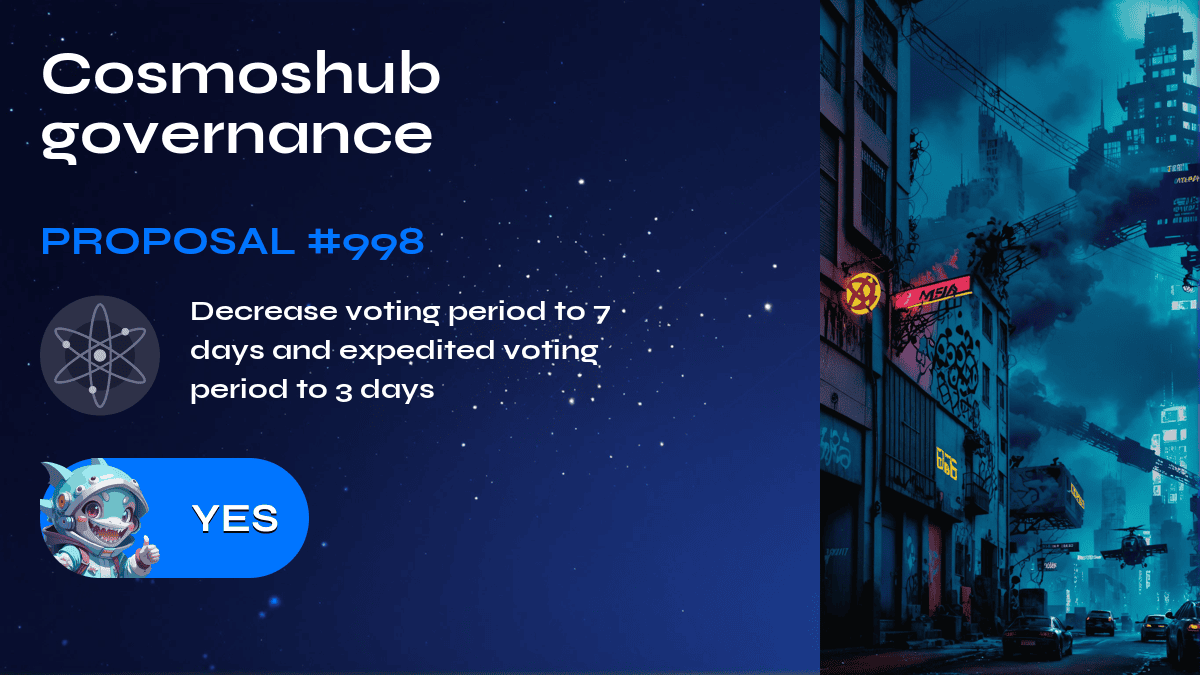 Cosmoshub Governance. Vorschlag №998