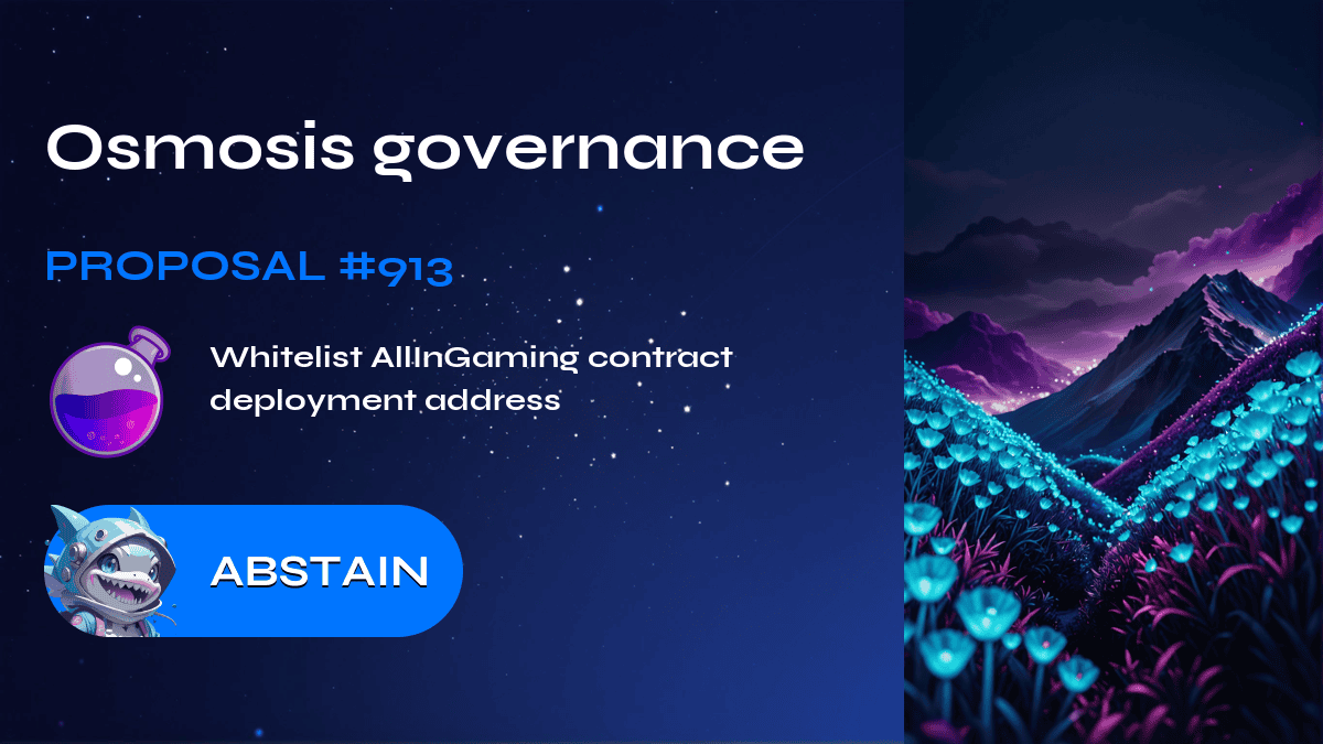 Osmosis governance. Proposal №913