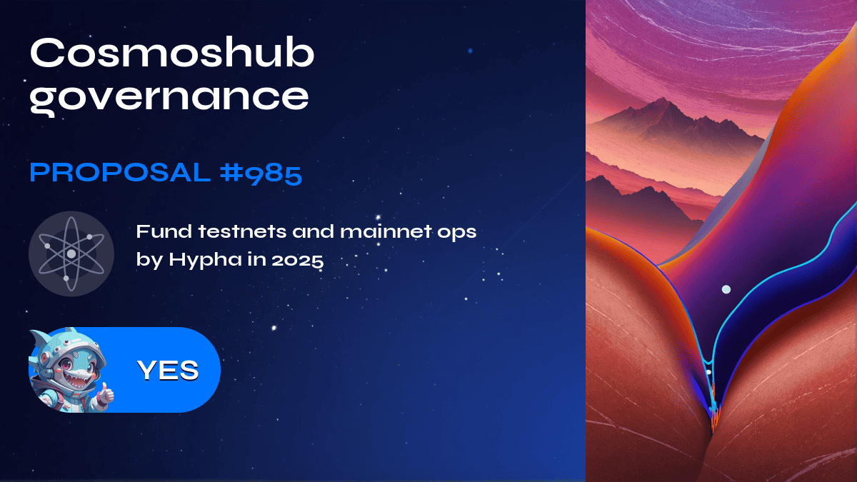 Governance Cosmoshub. Proposta №985