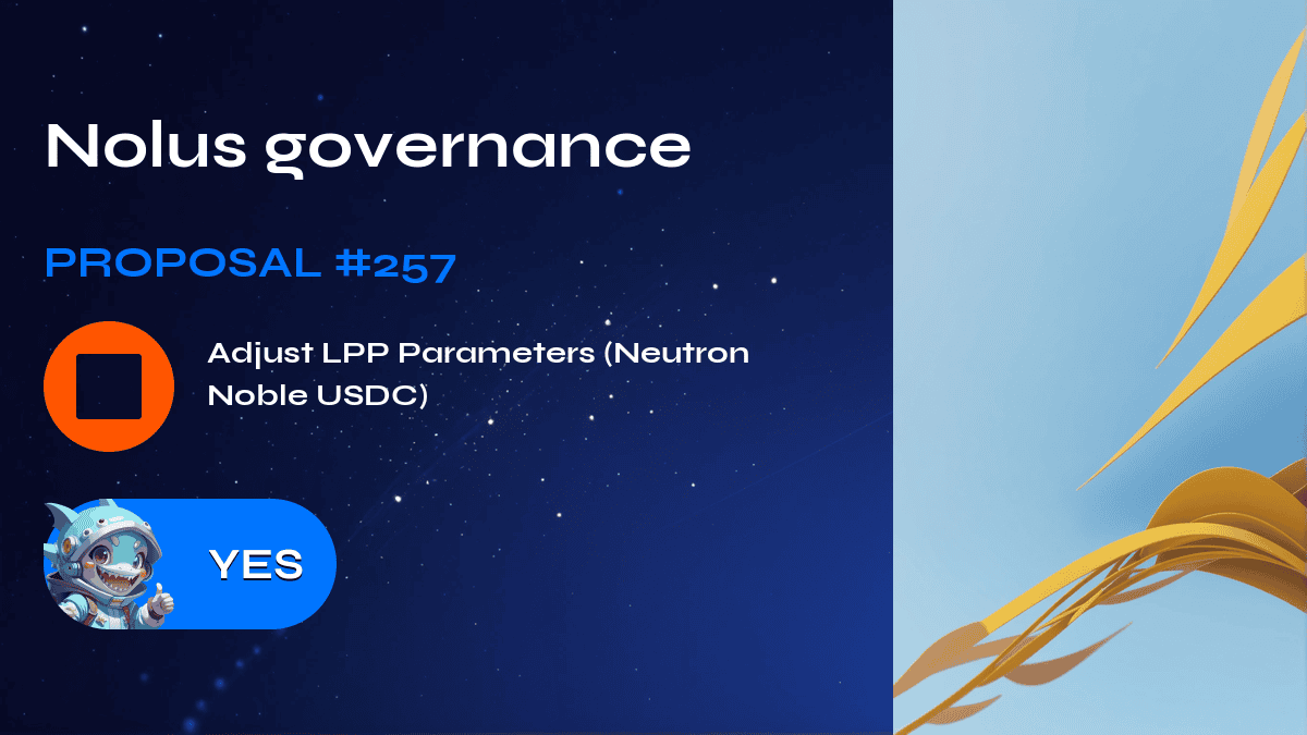 Nolus governance. Proposal №257