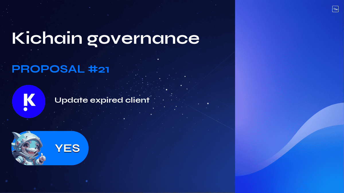 Kichain governance. Proposal №21