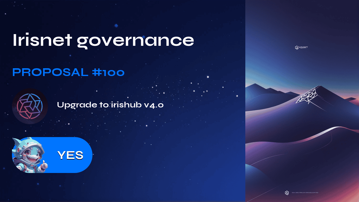 Governance di Irisnet. Proposta №100