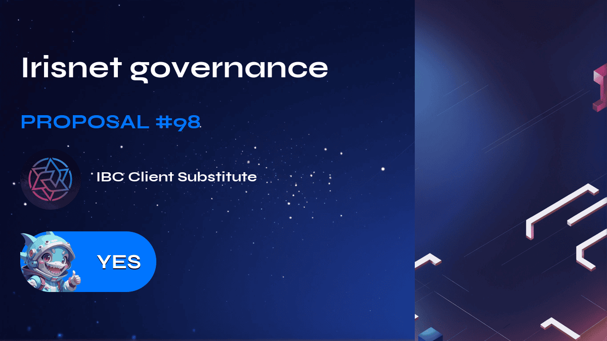 Irisnet yönetişimi. Teklif №98