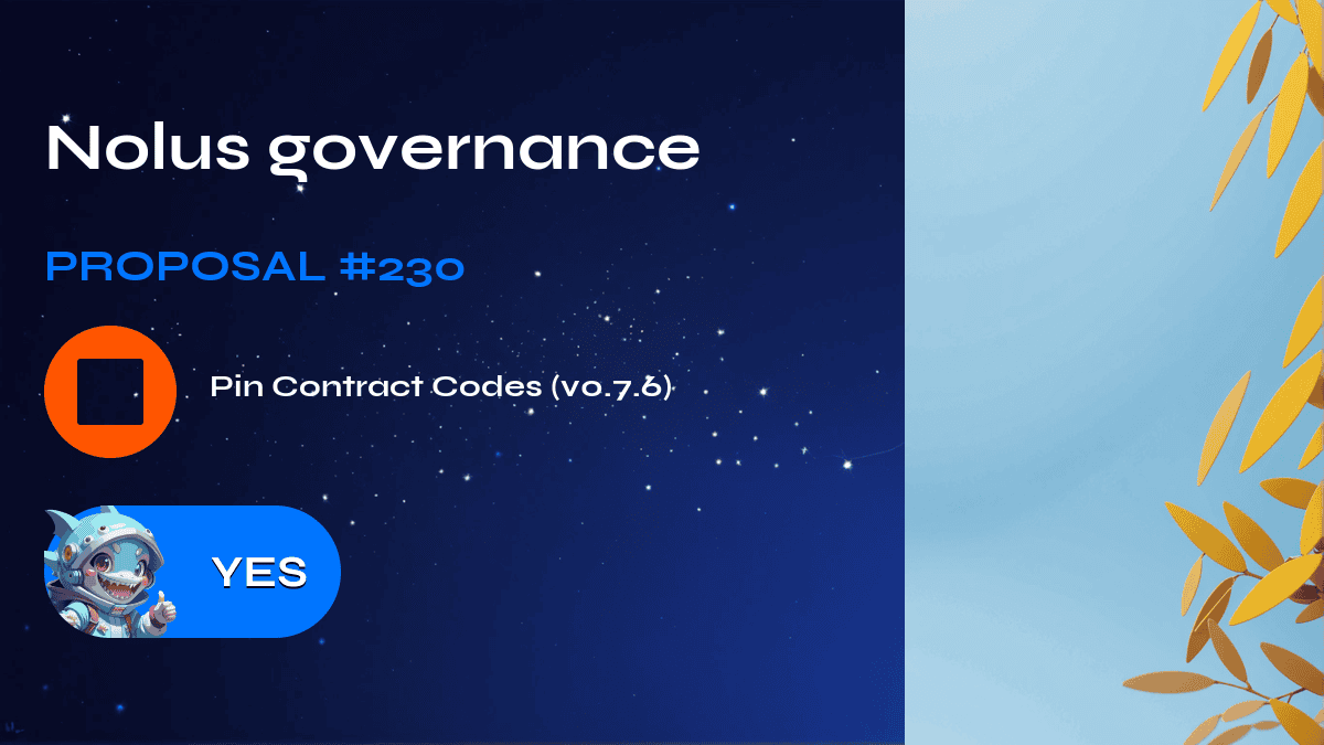 Nolus governance. Proposal №230