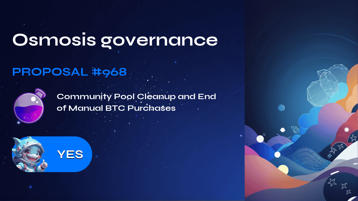Osmosis governance. Proposal №968