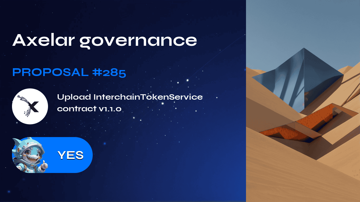 Axelar governance. Proposal №285