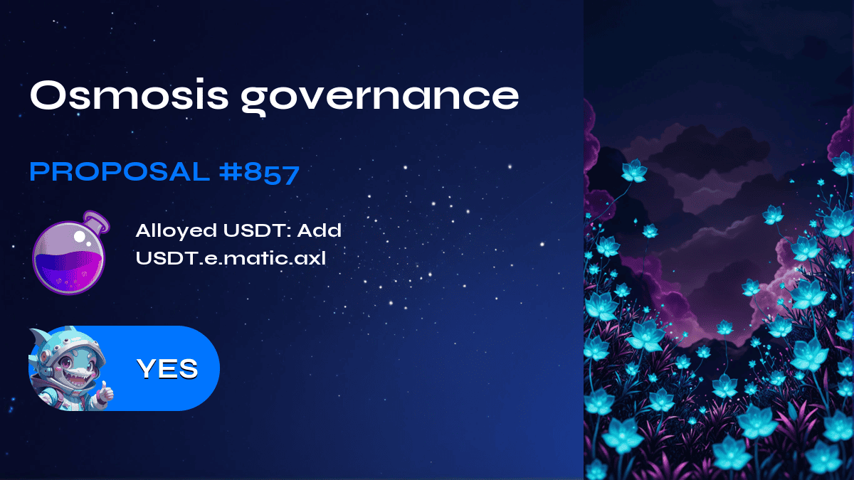 Osmosis governance. Proposal №857