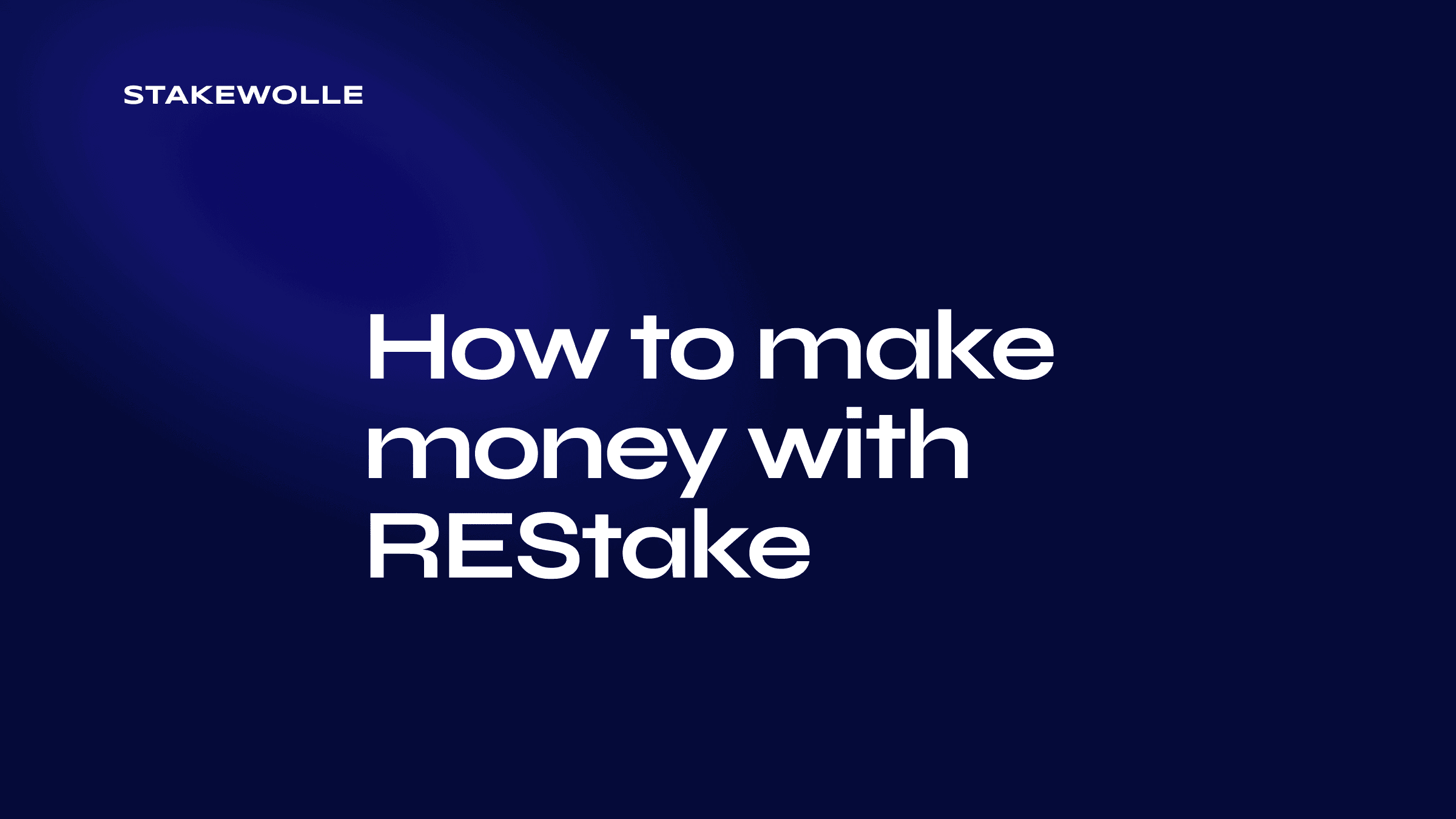 How to make money with REStake