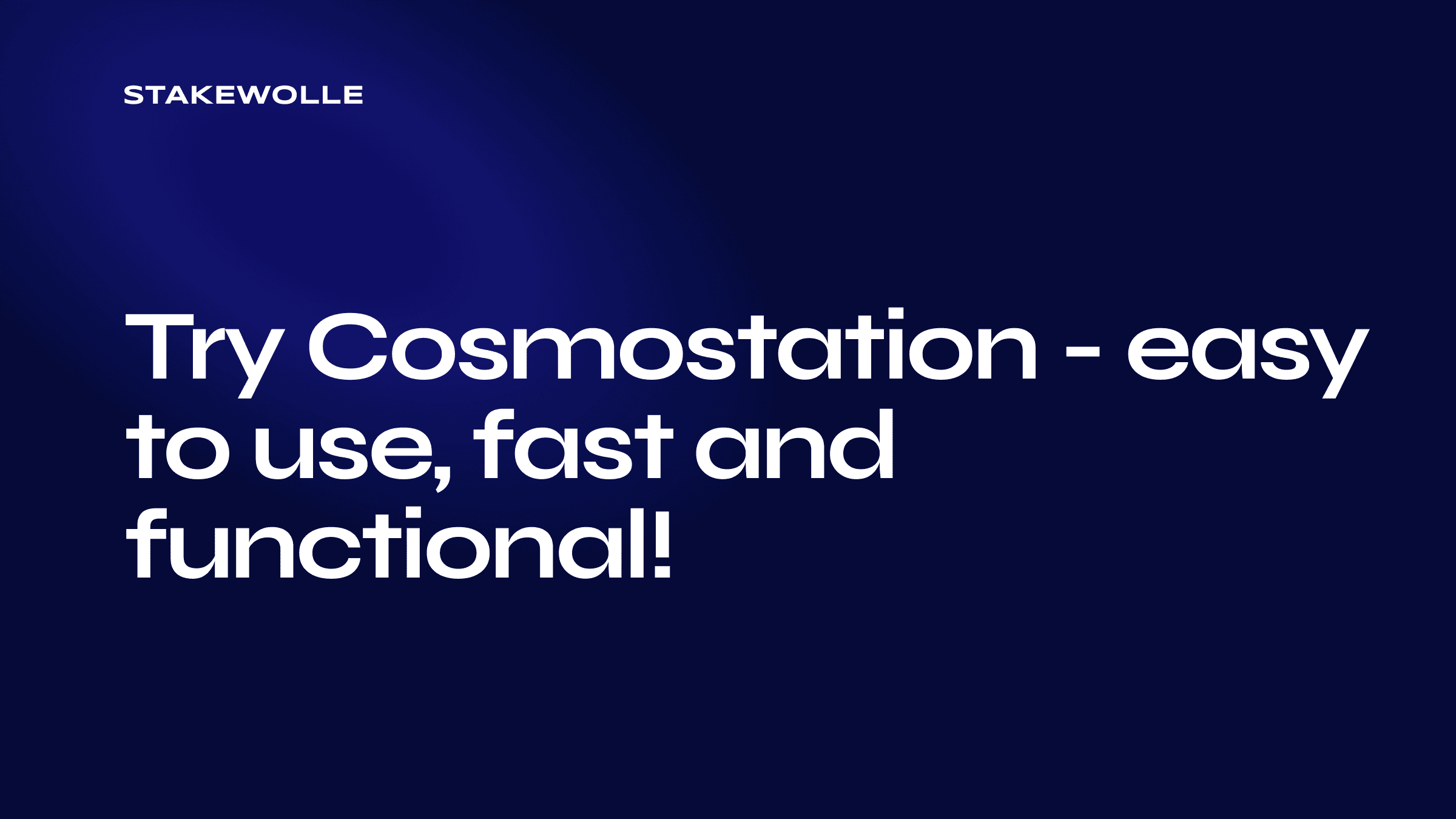 Try Cosmostation - easy to use, fast and functional!